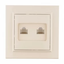 Минск Розетка RJ-45 2-местная СП бежевая EKF ERK02-035-20