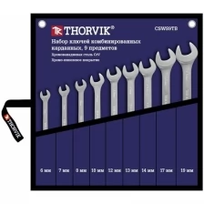 Набор Ключей Гаечных Комбинированных Карданных В Сумке, 6-19 Мм, 9 Предметов Csws9tb Thorvik THORVIK арт. 053473
